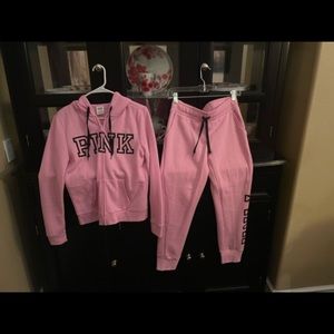 Victoria Secret PINK!  Matching sweatshirt and crop joggers.  Size Small!  NWOT